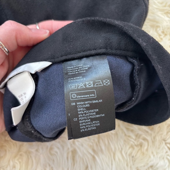 H&M Black Suede Mini Skirt with Buttons - Picture 10 of 10